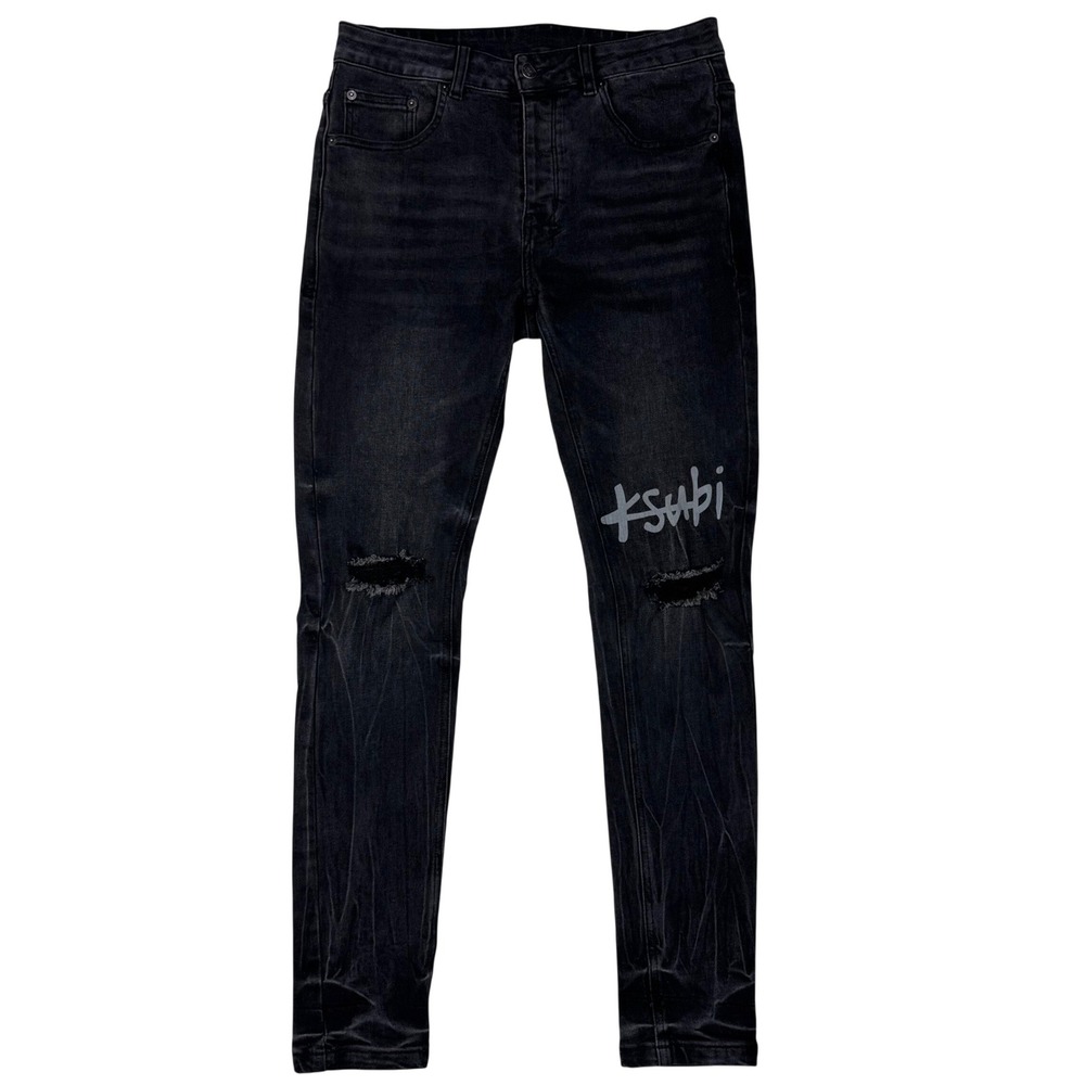 Ksubi Van Winkle Hunter Beden 30 Distressed Skinny Jeans Mens Black Streetwear